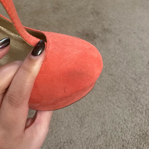 Charlotte Russe peach suede platform stilettos - Picture 8 of 9
